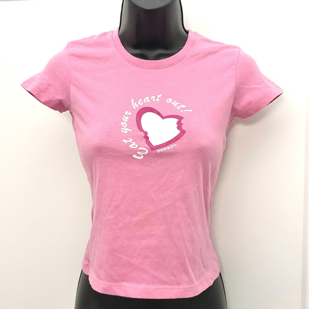 y2k baby slim fit T-Shirt Eat Your Heart Out Graphic Small Pink sassy princess